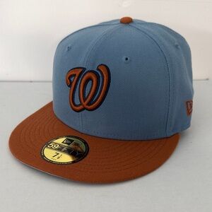 New Era Washington Nationals Two-Tone Fitted Cap in Light Blue and Rust